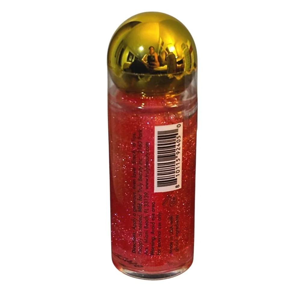 Truly Beauty Cherry Baby Luxury Lip Oil Shimmer Red Peptide Ceramide 0.42oz 12mL